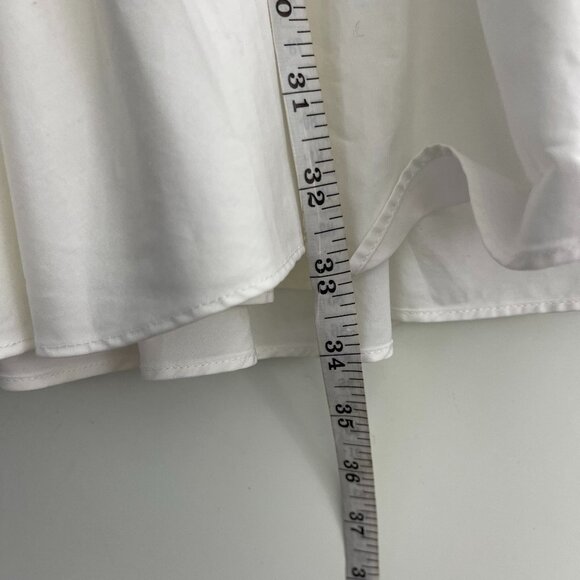 Alexander McQueen Women's White Asymmetric Ruffle Drop Waist Mini Dress Size 40 - Picture 9 of 10